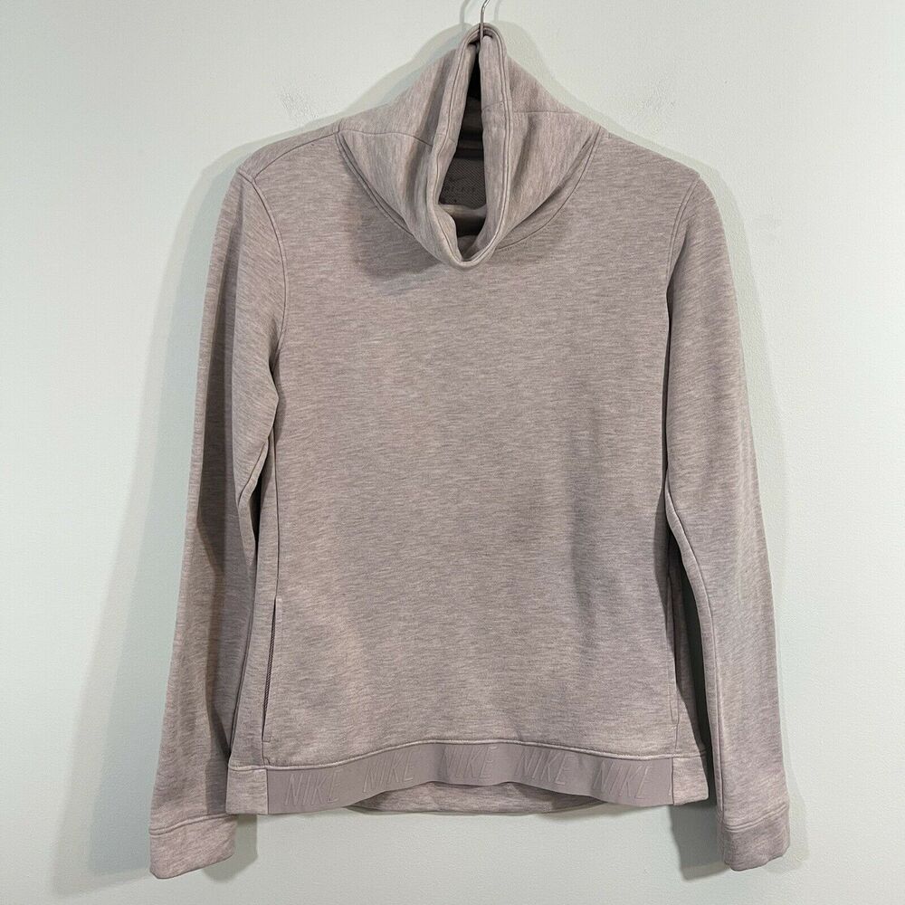 Nike Women's Light Grey Dri-fit Cowl Neck Pullover Sweatshirt Size S